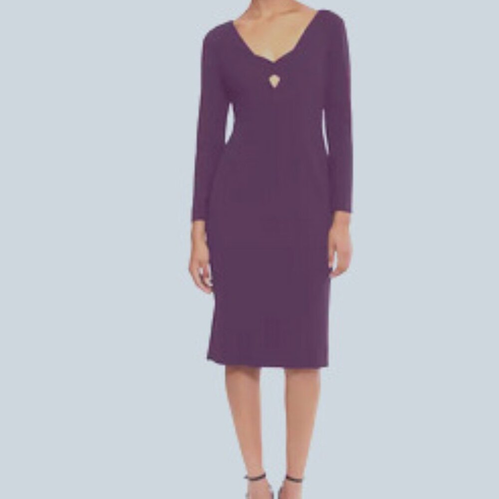 Donna Morgan Keyhole Long Sleeve Sheath Dress NWOT